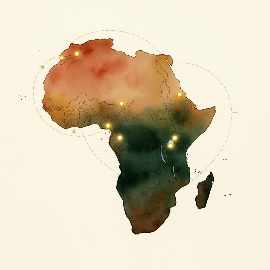 Illustration éditoriale du continent africain